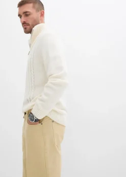 Pantalon droit en twill à taille élastiquée, loose