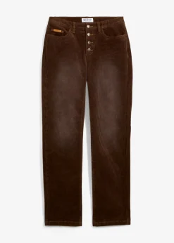 Pantalon droit en velours côtelé extensible