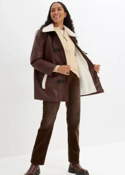 Pantalon droit en velours côtelé extensible