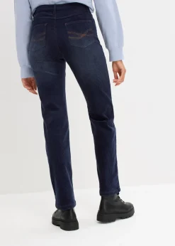 Pantalon droit en velours côtelé extensible