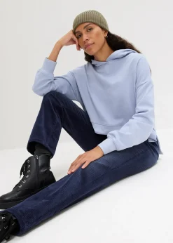 Pantalon droit en velours côtelé extensible