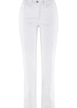 Pantalon droit et extensible, taille mi-haute