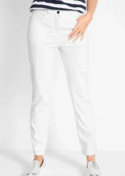 Pantalon droit et extensible, taille mi-haute