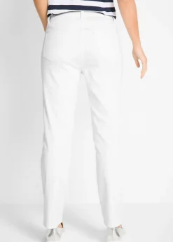 Pantalon droit et extensible, taille mi-haute