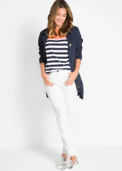 Pantalon droit et extensible, taille mi-haute