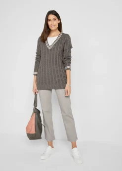 Pantalon droit et extensible, taille mi-haute