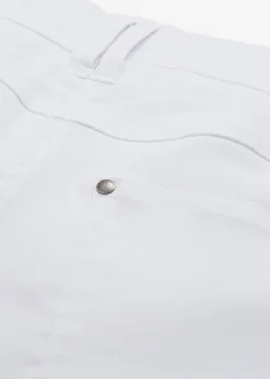 Pantalon droit extensible en bengaline, taille élastiquée