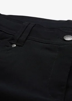 Pantalon droit extensible en bengaline, taille élastiquée