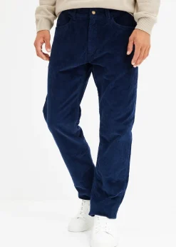 Pantalon droit loose en velours côtelé, doublure flanelle