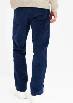 Pantalon droit loose en velours côtelé, doublure flanelle