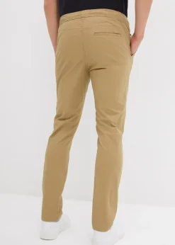 Pantalon droit regular et extensible à taille élastiquée