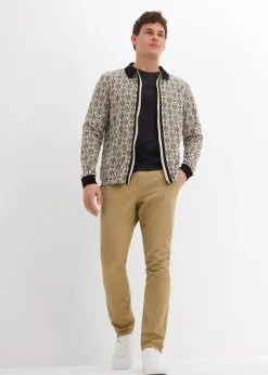 Pantalon droit regular et extensible à taille élastiquée