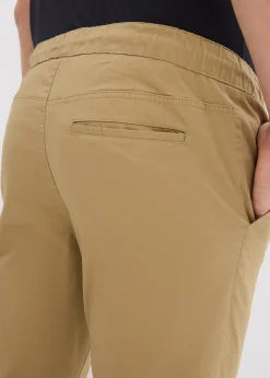 Pantalon droit regular et extensible à taille élastiquée
