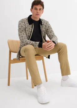 Pantalon droit regular et extensible à taille élastiquée