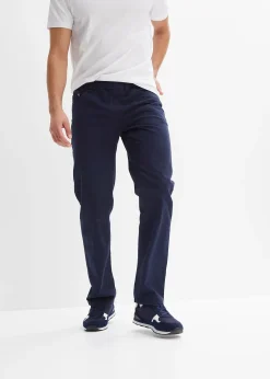 Pantalon droit taillé élastiquée 100% coton, Regular
