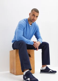 Pantalon droit taillé élastiquée 100% coton, Regular