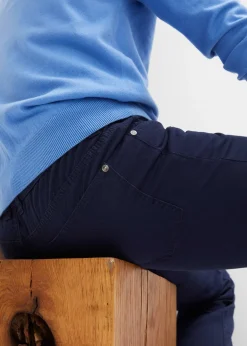 Pantalon droit taillé élastiquée 100% coton, Regular