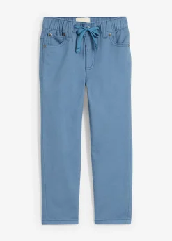 Pantalon droit taille élastiquée 100% coton, Regular