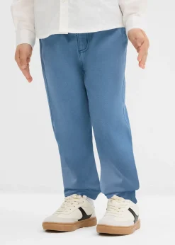 Pantalon droit taille élastiquée 100% coton, Regular