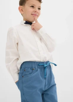 Pantalon droit taille élastiquée 100% coton, Regular