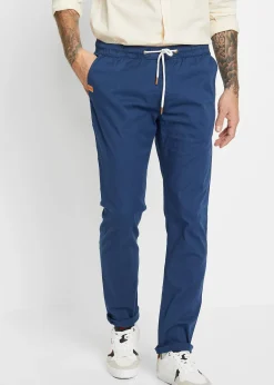 Pantalon droit taille élastiquée, slim