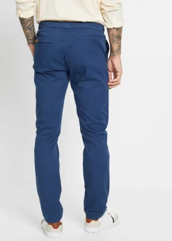 Pantalon droit taille élastiquée, slim