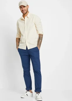 Pantalon droit taille élastiquée, slim