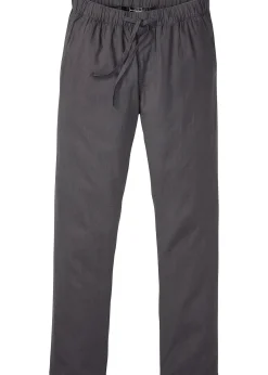 Pantalon droit taille élastiquée en lin majoritaire, regular