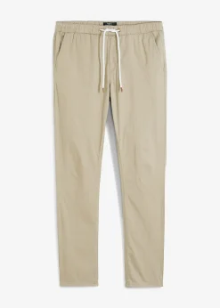Pantalon droit taille élastiquée, slim