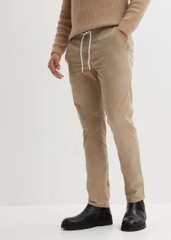 Pantalon droit taille élastiquée, slim