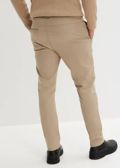 Pantalon droit taille élastiquée, slim