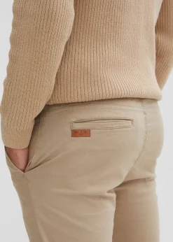 Pantalon droit taille élastiquée, slim