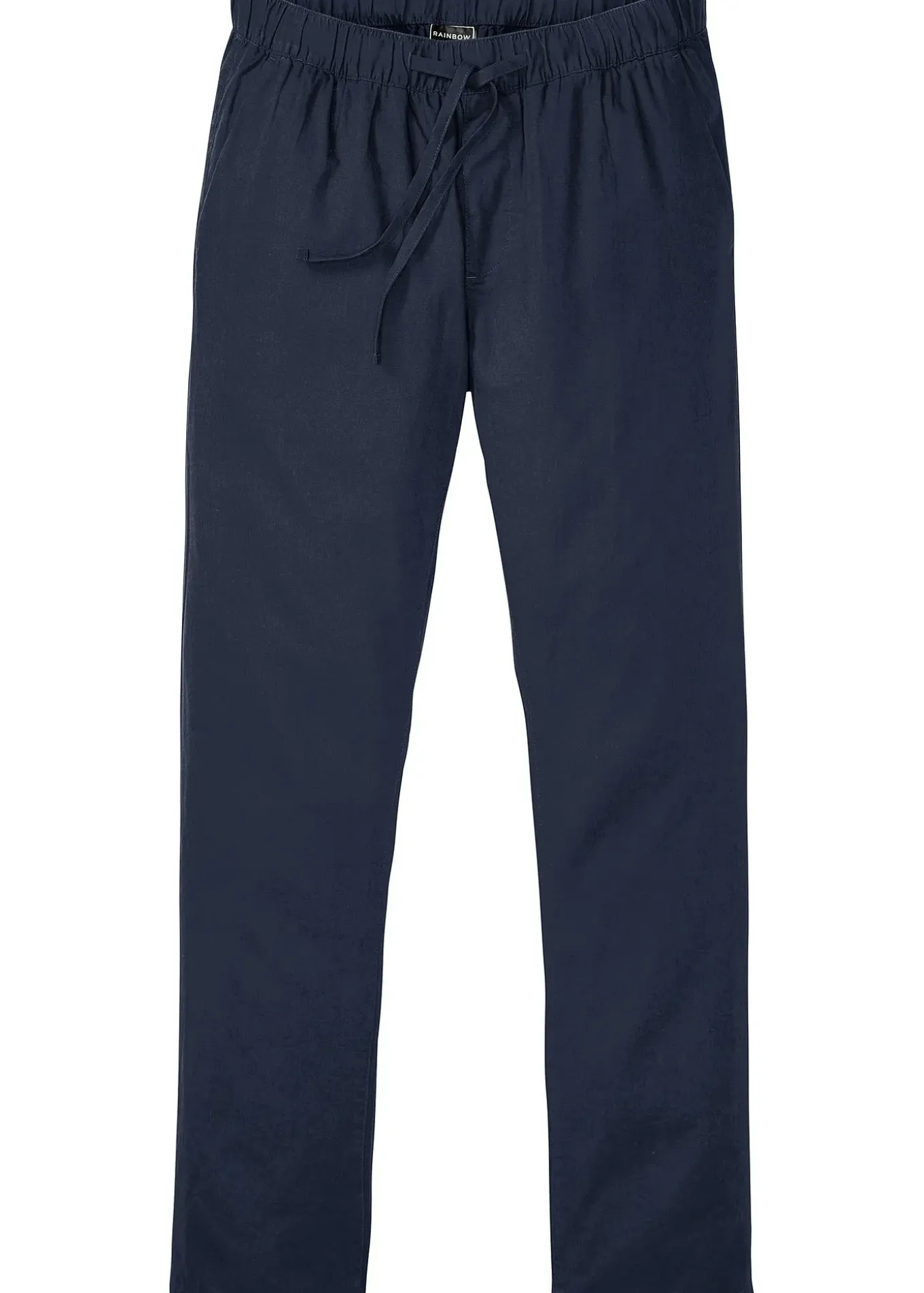 Pantalon droit taille élastiquée en lin majoritaire, regular