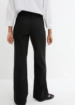 Pantalon en bengaline extensible à taille élastiquée