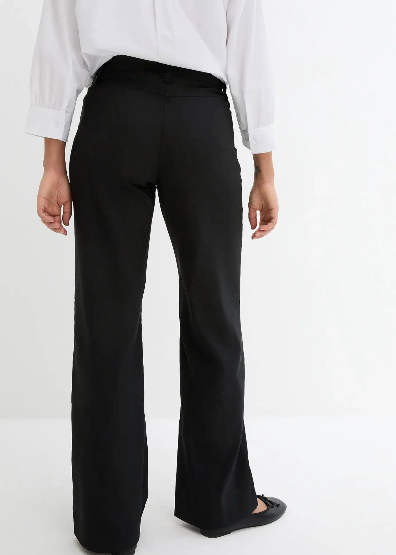 Pantalon en bengaline extensible à taille élastiquée