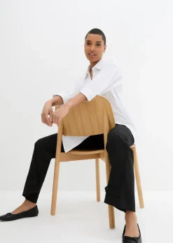 Pantalon en bengaline extensible à taille élastiquée