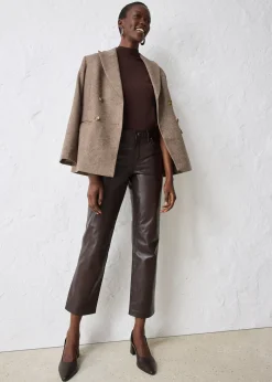 Pantalon en cuir d’agneau nappa