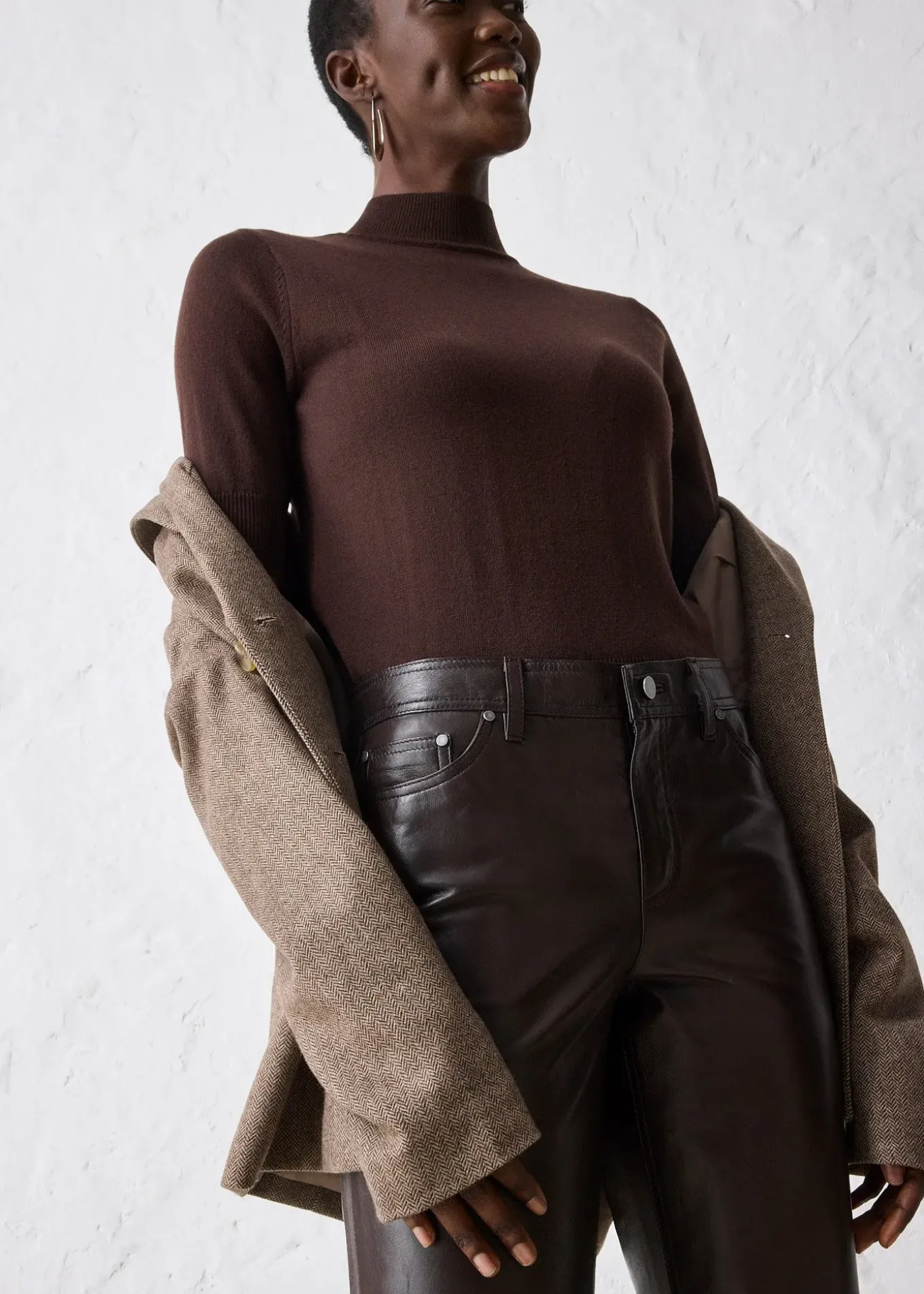 Pantalon en cuir d’agneau nappa