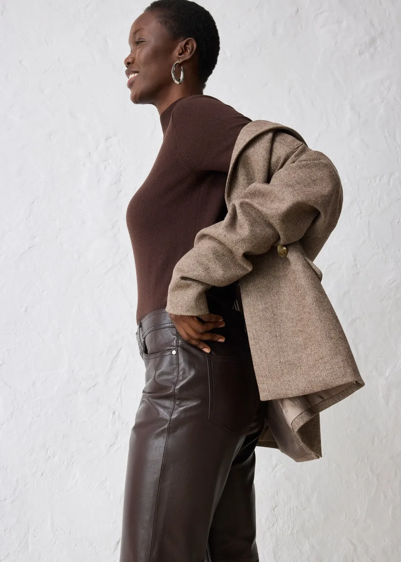 Pantalon en cuir d’agneau nappa