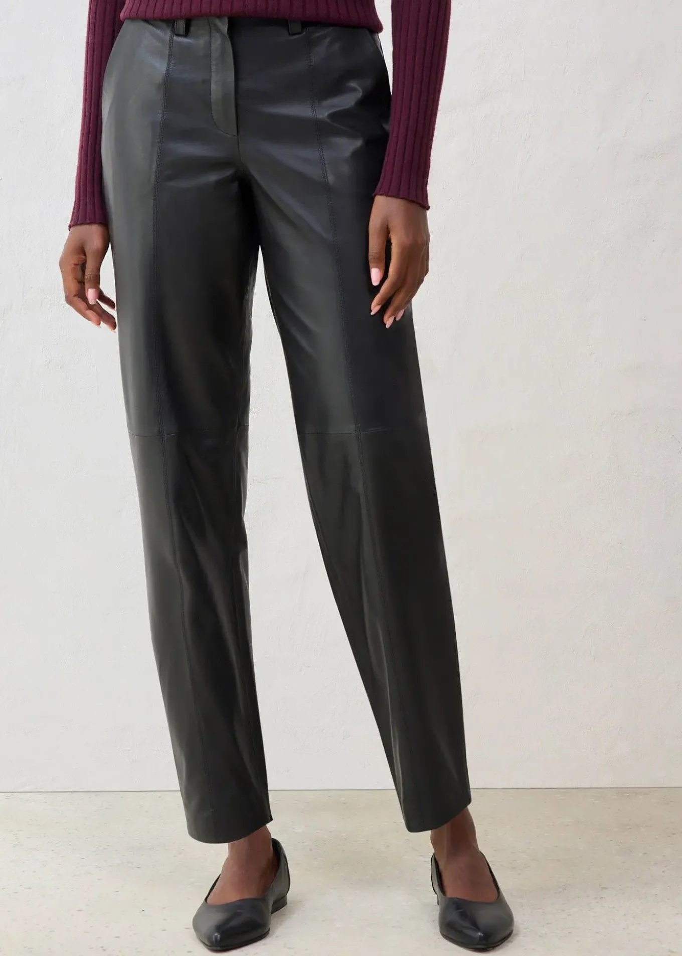 Pantalon en cuir d’agneau nappa
