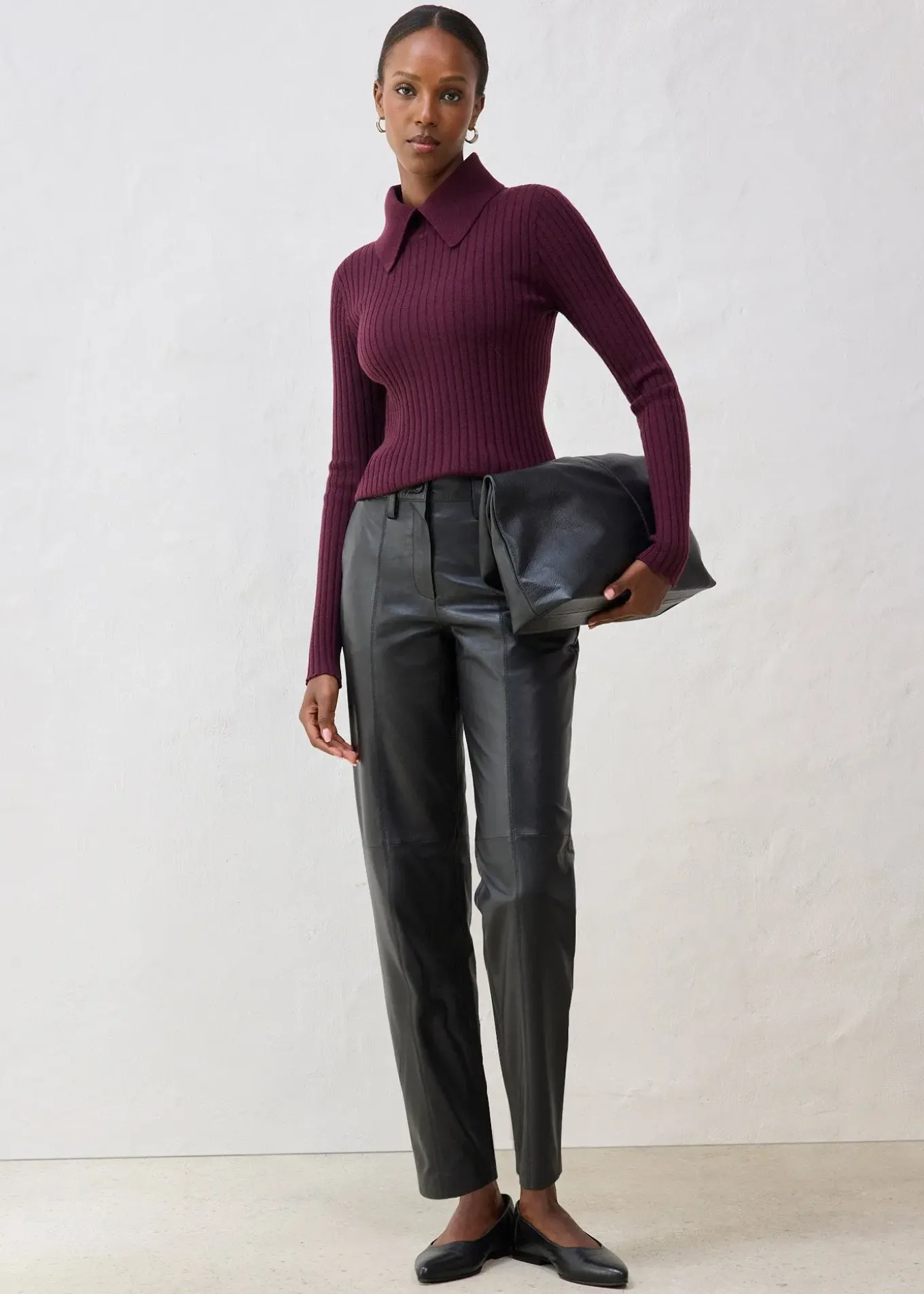 Pantalon en cuir d’agneau nappa