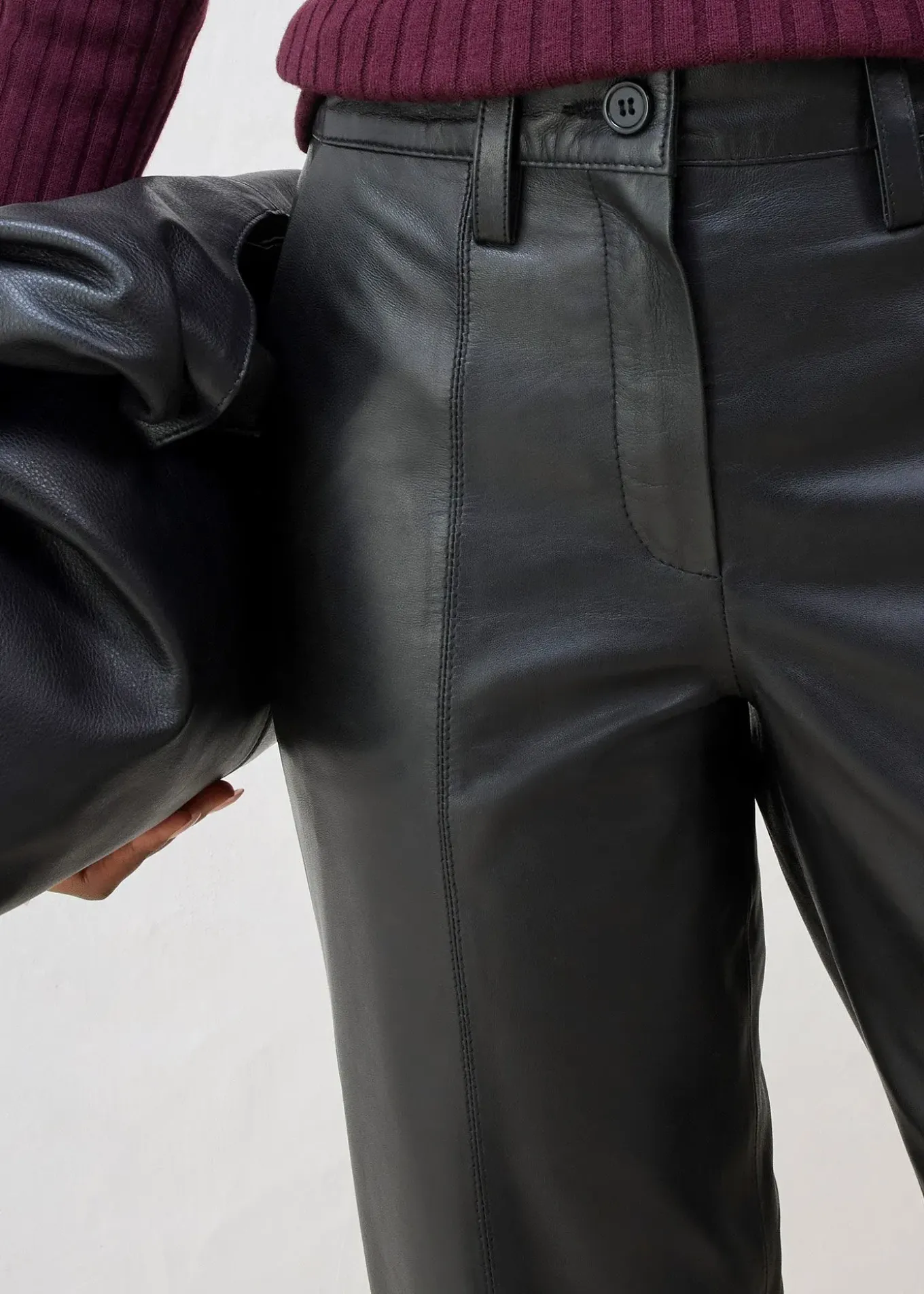 Pantalon en cuir d’agneau nappa