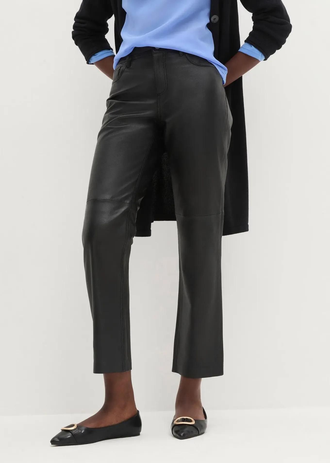Pantalon en cuir d’agneau nappa