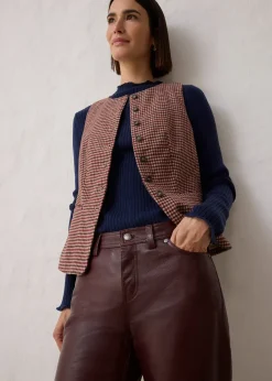 Pantalon en cuir d’agneau nappa