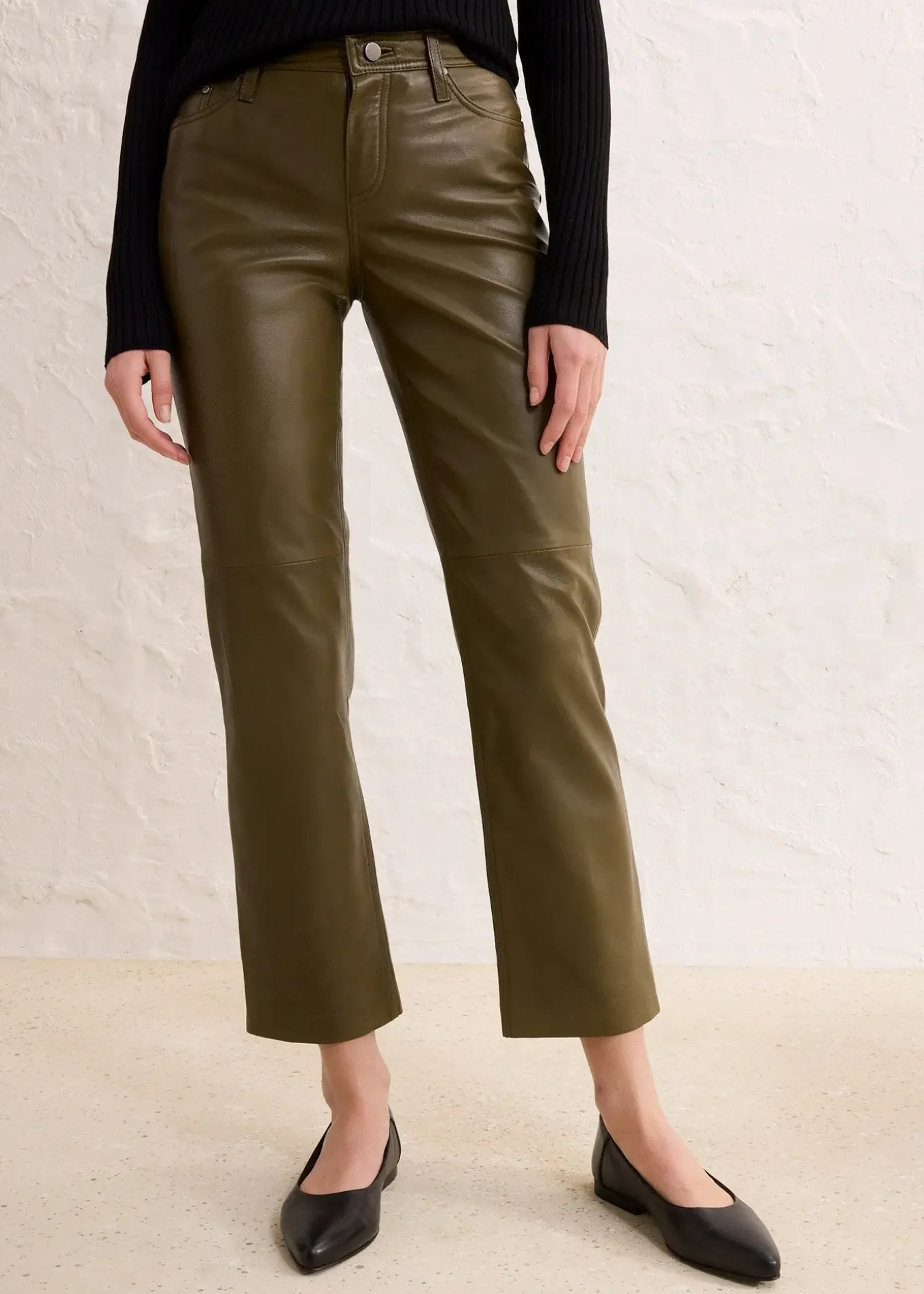 Pantalon en cuir d’agneau nappa