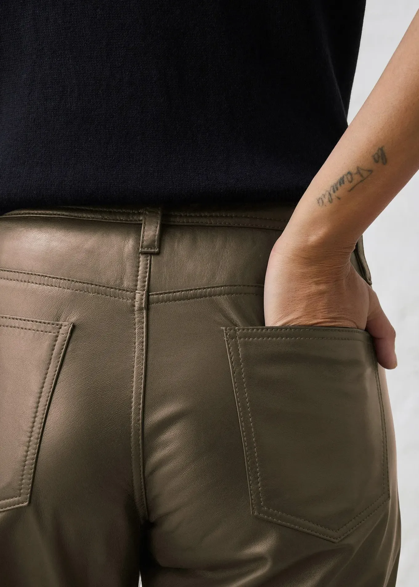 Pantalon en cuir d’agneau nappa