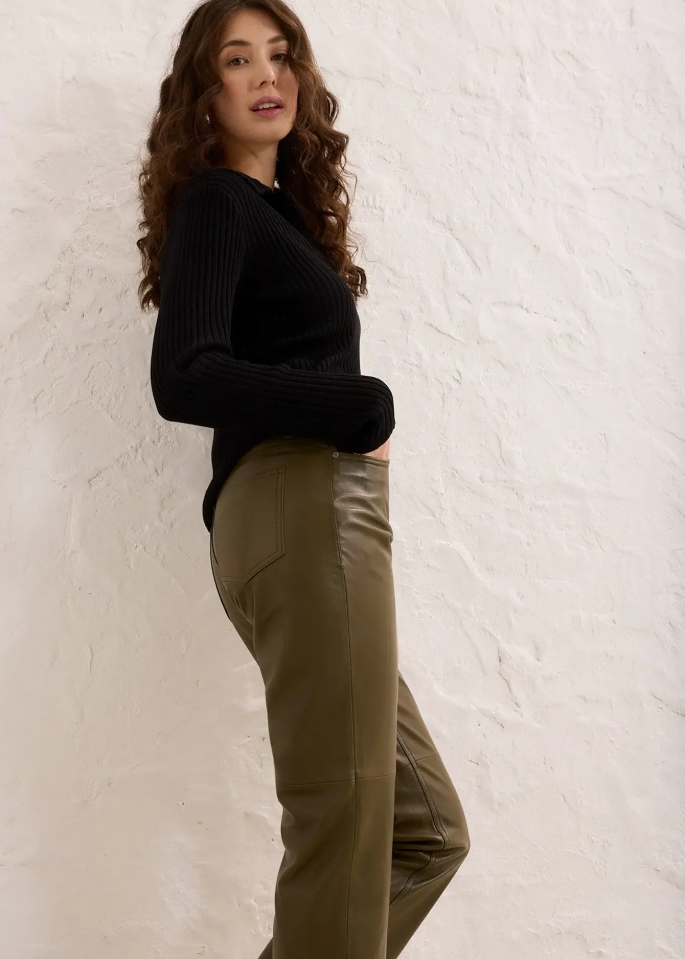 Pantalon en cuir d’agneau nappa