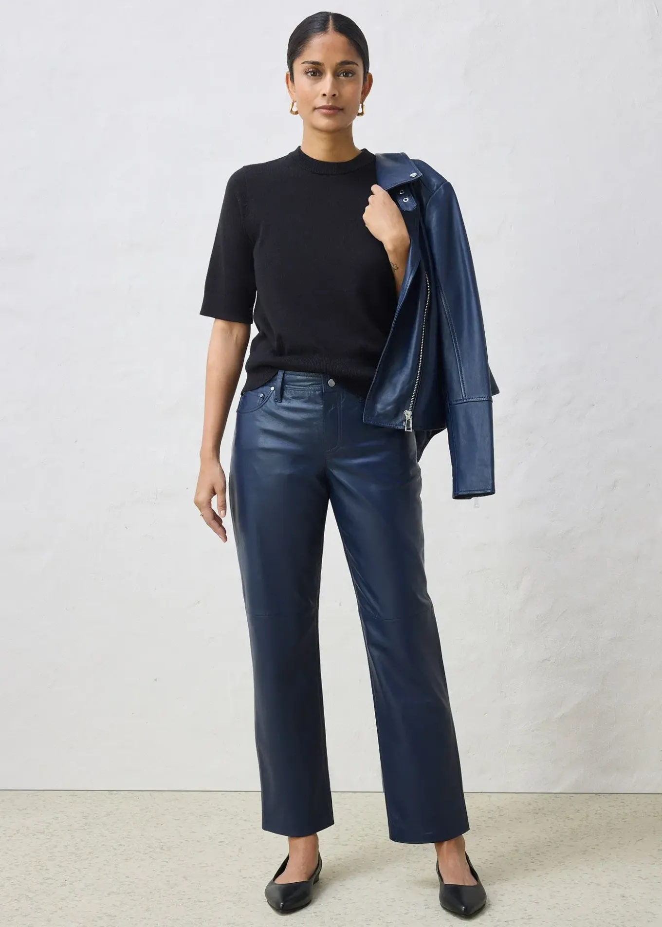 Pantalon en cuir d’agneau nappa