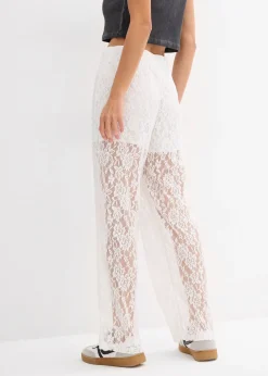 Pantalon en dentelle à taille élastiquée