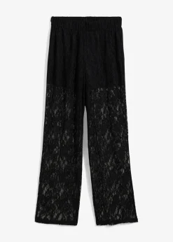 Pantalon en dentelle à taille élastiquée